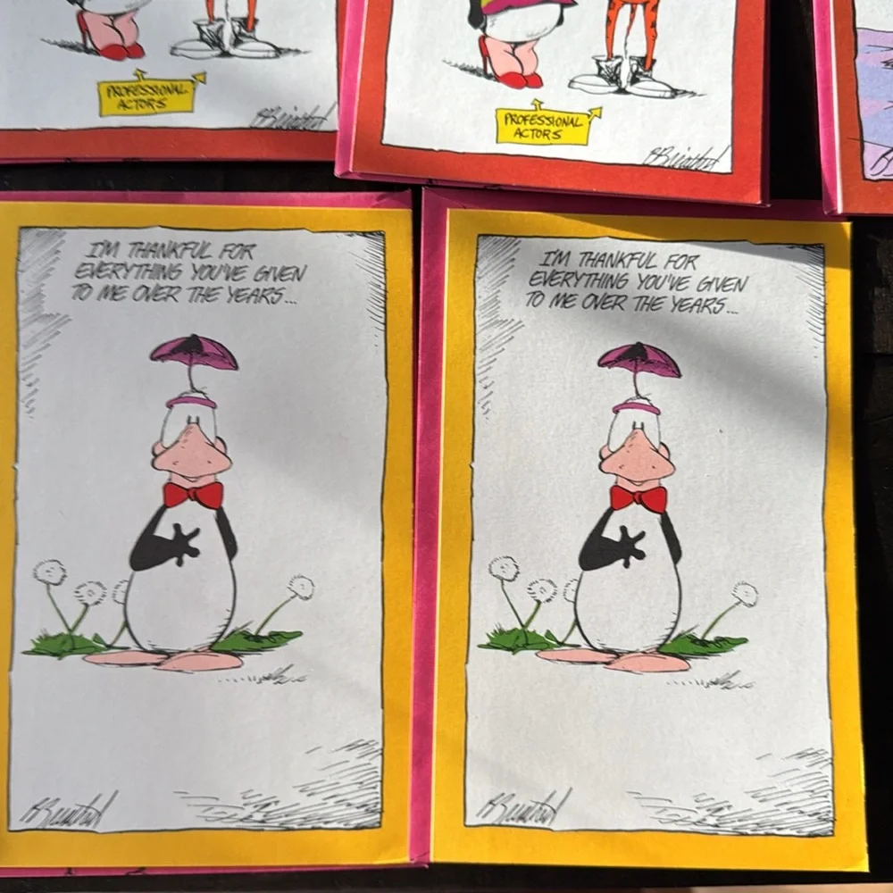 14 vintage 1993 Opus n' bill American Greetings cards.